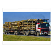 logging truck post card