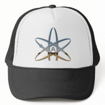 Logidea atheist atomic symbol trucker hat