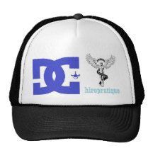 logo dc bleu casquette de camionneur