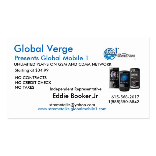 logo, GVPhones, Eddie Booker,Jr, www.xtremetalk... Business Card Templates