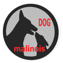 logodogmalinois1 adhésifs ronds