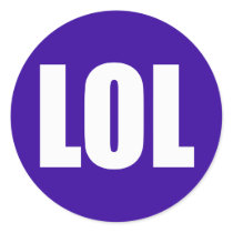 LOL (dark) White on Purple Stickers