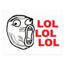 lol face meme humour rofl omg omfg postcards