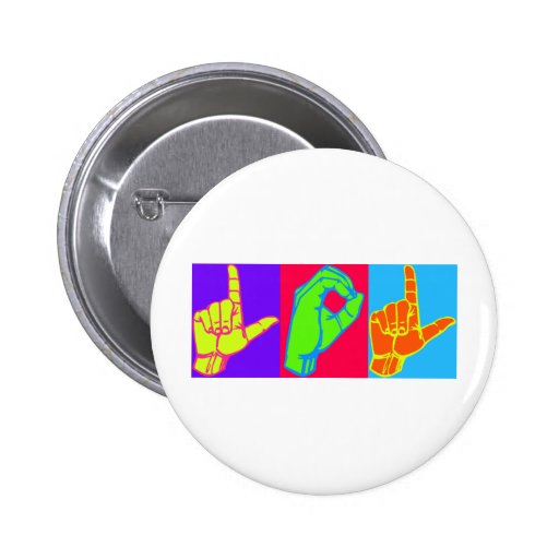 LOL Warhol ASL Sign Language Design Pins