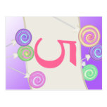 Lollipop candy Table Number Card Postcard
