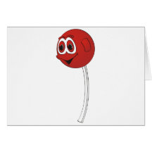 Lollipop Cherry Cartoon Greeting Cards