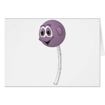 Lollipop Grape Cartoon Greeting Card