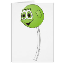 Lollipop Green Apple Cartoon Card