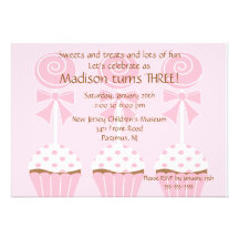 Lollipops & Cupcakes  Birthday Invitation