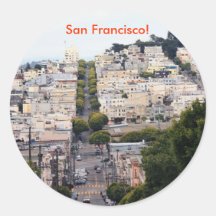 Lombard Street, San Francisco Round Sticker