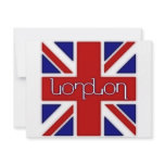 'London' ambigram on UK flag invitations