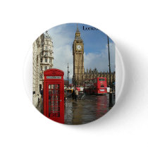 London Big Ben Phone box (by St.K) Pinback Button