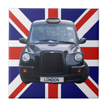 London Black Taxi Cab Ceramic Tile