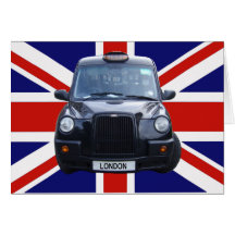 London Black Taxi Cab Greeting Cards