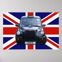 London Black Taxi Cab Print