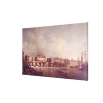 London Bridge before the Alteration in 1757 Gallery Wrap Canvas