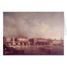 London Bridge before the Alteration in 1757 Greeting Card