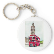 London Bus and Big Ben Keychain