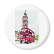 London Bus and Big Ben Magnets