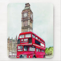 London Bus and Big Ben Mousepads