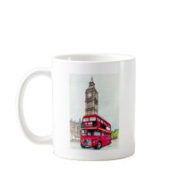London Bus and Big Ben Coffee Mugs