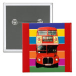 London Bus Badge - Square Pinback Buttons