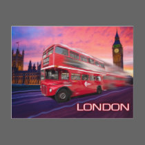 London Bus & Big Ben postcards