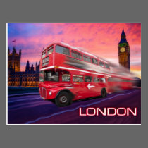 London Bus & Big Ben postcards