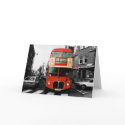 London Bus Spot Colour on Black/White Background cards