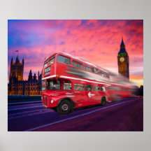 London Bus Sunset Canvas Print