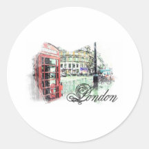 London Coloured Sketch Sticker