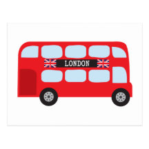 London double-decker bus postcards