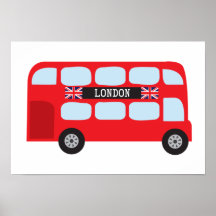 London double-decker bus print