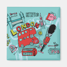 London ~ England United Kingdom Travel Art Fridge Magnet