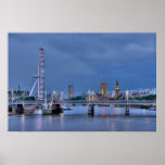 London Eye and Westminster England Posters
