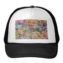 London Map Art Watercolour Mesh Hat