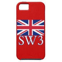 London Postcode SW3 with Union Jack iPhone 5 Cases