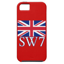 London Postcode SW7 with Union Jack iPhone 5 Cases