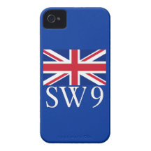 London Postcode SW9 with Union Jack iPhone 4 Case-Mate Case