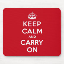 London Red Keep Calm and Carry On Mousepads