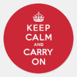 London Red Keep Calm and Carry On Stickers