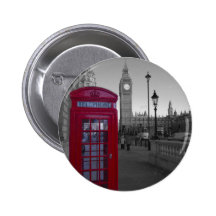 London Red Telephone box Button