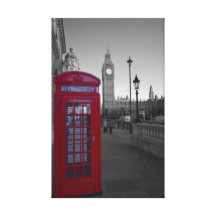 London Red Telephone box Gallery Wrap Canvas