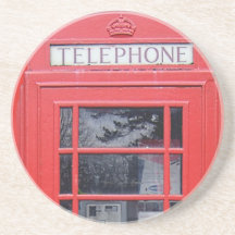 London Red Telephone Box Drink Coasters
