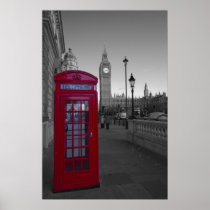 London Red Telephone box Poster