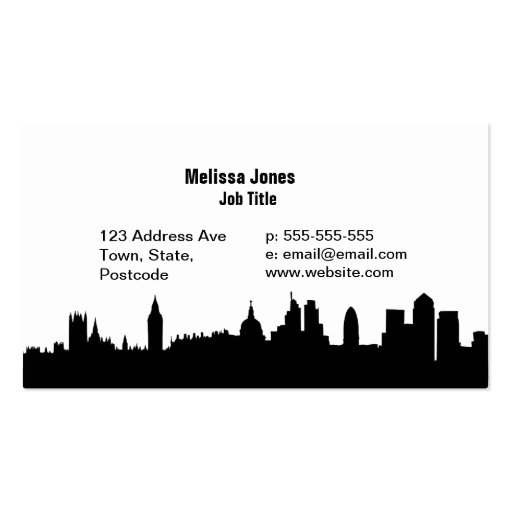 Cityscape Business Card Template skyline silhouette cityscape zazzle Cityscape Business Card Template skyline silhouette cityscape zazzle