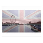 London Skyline Union Jack Flag Post Card
