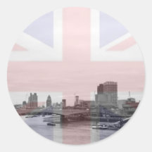 London Skyline Union Jack Flag Stickers