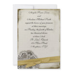 London Vintage Lace Gold Invitation