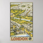 London Vintage Travel Poster posters